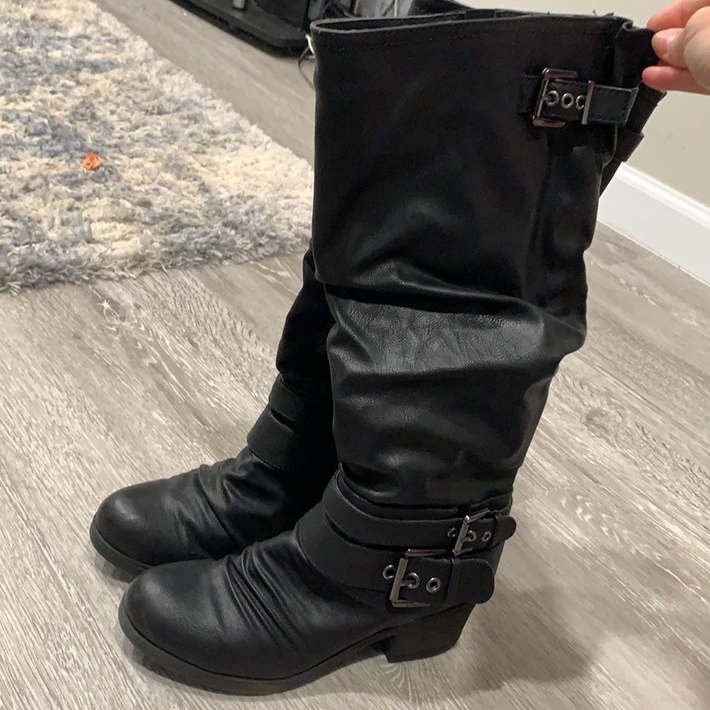 Black Carlos Santana Under knee boot